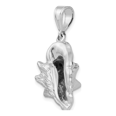 Sterling Silver 3D Conch Shell Pendant – view 5