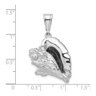 Sterling Silver 3D Conch Shell Pendant – view 6