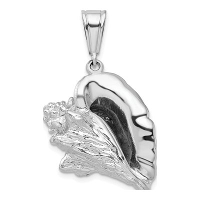 Sterling Silver 3D Conch Shell Pendant