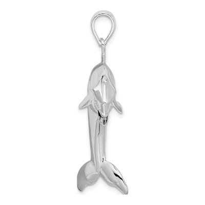 Sterling Silver 3D Jumping Dolphin Pendant – view 3