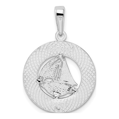 Sterling Silver Long Beach Island NJ Sailboat Pendant – view 4
