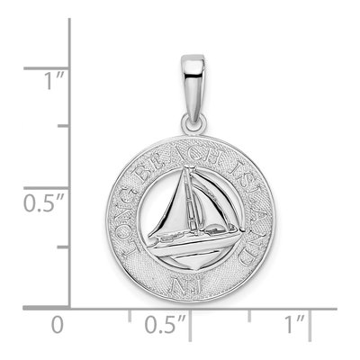 Sterling Silver Long Beach Island NJ Sailboat Pendant – view 5