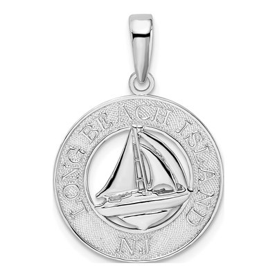 Sterling Silver Long Beach Island NJ Sailboat Pendant