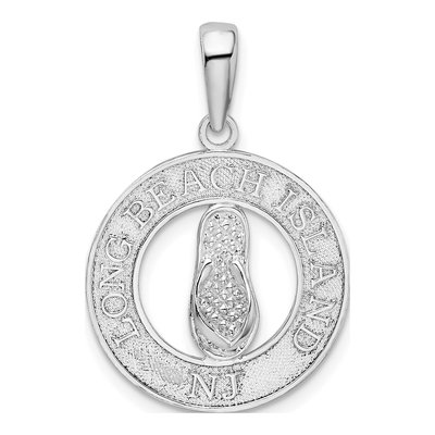Sterling Silver LBI Jersey Flip-Flop Pendant