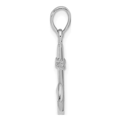 Sterling Silver 3D Fish Hook Pendant – view 3