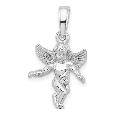 Sterling Silver 3D Guardian Angel Pendant
