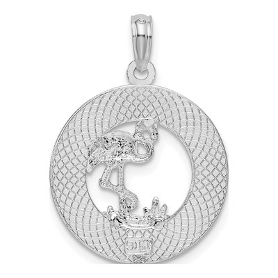 Sterling Silver Turks Caicos Flamingo Pendant – view 4