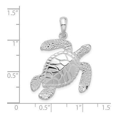 Sterling Silver Sea Turtle Pendant – view 5
