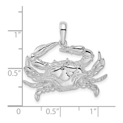 Sterling Silver Blue Crab Pendant – view 5