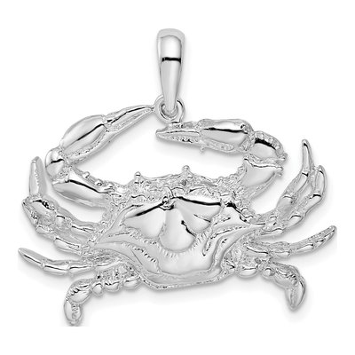 Sterling Silver Blue Crab Pendant