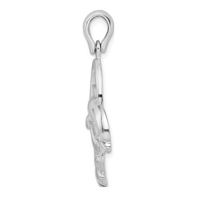 Sterling Silver Dolphin Jumping Hoop Pendant – view 3