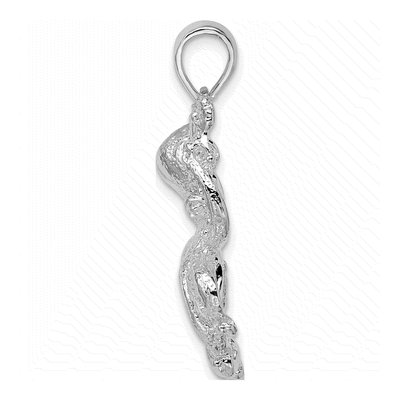 Sterling Silver Textured Octopus Pendant – view 3