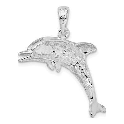 Sterling Silver Jumping Dolphin Pendant – view 4