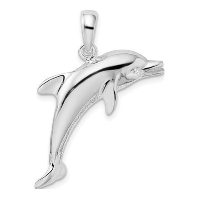 Sterling Silver Jumping Dolphin Pendant