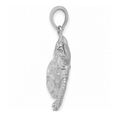 Sterling Silver 3D Sea Turtle Pendant – view 3
