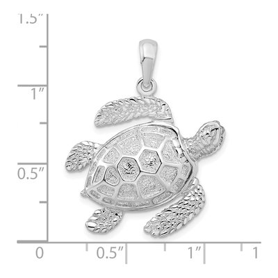 Sterling Silver 3D Sea Turtle Pendant – view 5