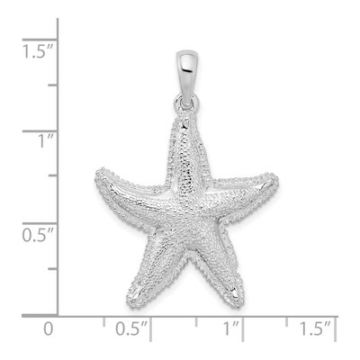 Sterling Silver Textured Starfish Pendant – view 5