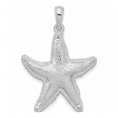 Sterling Silver Textured Starfish Pendant