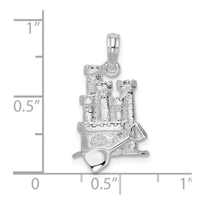 Sterling Silver 3D Sandcastle Pendant – view 5