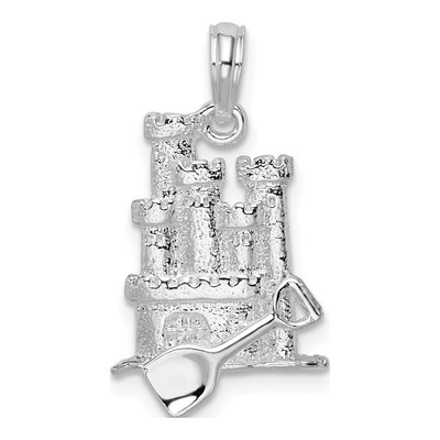 Sterling Silver 3D Sandcastle Pendant