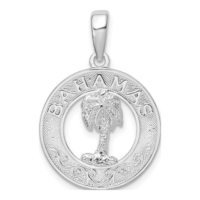 Sterling Silver Bahamas Palm Tree Pendant