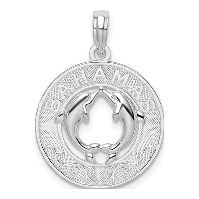 Sterling Silver Bahamas Dolphins Pendant