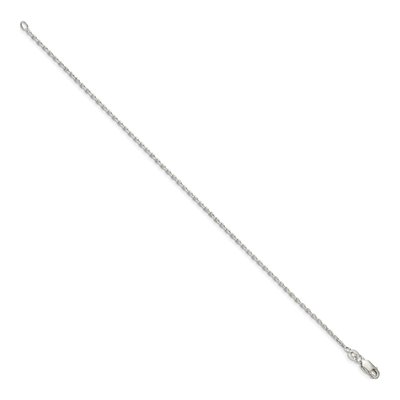 Sterling Silver 1.5mm Beveled Oval Cable Chain Bracelet – view 2