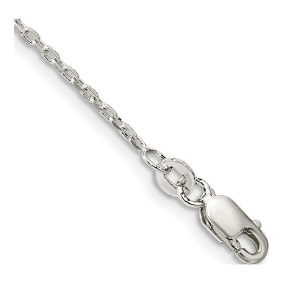 Sterling Silver 1.5mm Beveled Oval Cable Chain Bracelet
