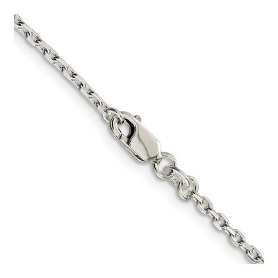 Sterling Silver 2mm Beveled Oval Cable Chain – view 3