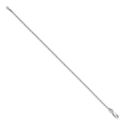Sterling Silver 2mm Beveled Oval Cable Chain Bracelet – view 2