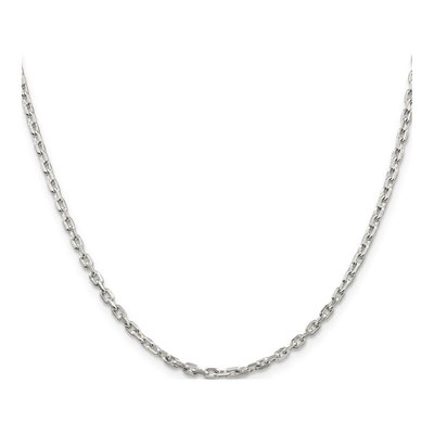 Sterling Silver 2.75mm Beveled Oval Cable Chain – view 2