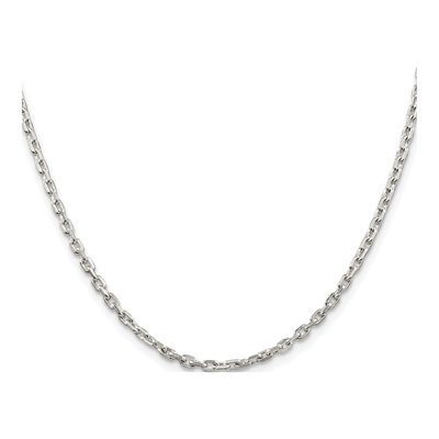 Sterling Silver 2.75mm Beveled Oval Cable Chain – view 2