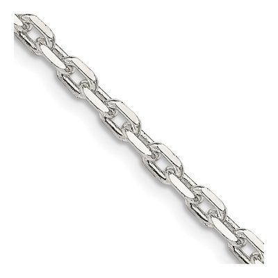Sterling Silver 3.25mm Beveled Oval Cable Chain