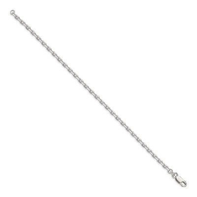 Sterling Silver 3.25mm Beveled Oval Cable Chain Bracelet – view 2