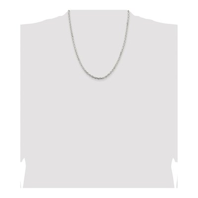 Sterling Silver 3.25mm Beveled Oval Cable Chain – view 4