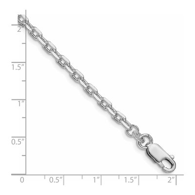Sterling Silver 3.25mm Beveled Oval Cable Chain Bracelet – view 2