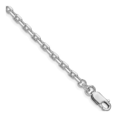 Sterling Silver 3.25mm Beveled Oval Cable Chain Bracelet
