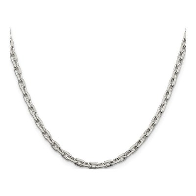 Sterling Silver 3.95mm Beveled Oval Cable Chain – view 2