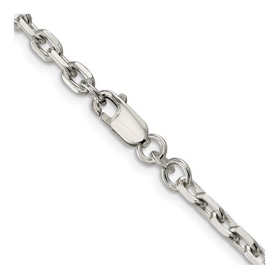Sterling Silver 3.95mm Beveled Oval Cable Chain – view 3
