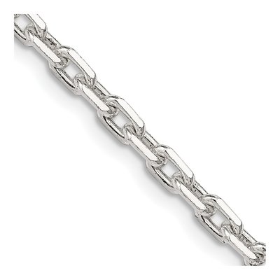 Sterling Silver 3.95mm Beveled Oval Cable Chain