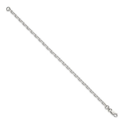 Sterling Silver 3.95mm Beveled Oval Cable Chain Bracelet – view 2