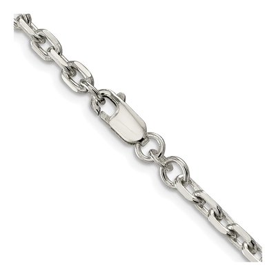 Sterling Silver 3.95mm Beveled Oval Cable Chain – view 3