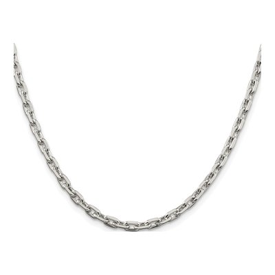 Sterling Silver 3.95mm Beveled Oval Cable Chain – view 2