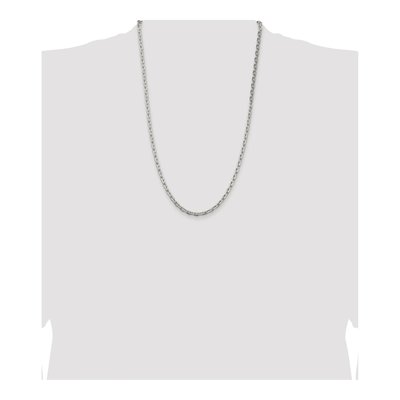 Sterling Silver 3.95mm Beveled Oval Cable Chain – view 4