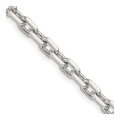 Sterling Silver 4.9mm Beveled Oval Cable Chain