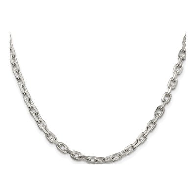 Sterling Silver 4.9mm Beveled Oval Cable Chain – view 2