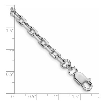Sterling Silver 4.9mm Beveled Oval Cable Chain Bracelet – view 2