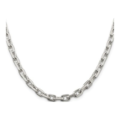 Sterling Silver 5.4mm Beveled Oval Cable Chain – view 2