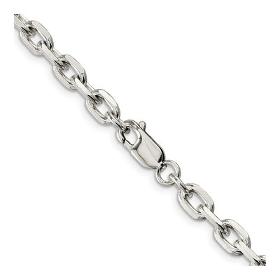 Sterling Silver 5.4mm Beveled Oval Cable Chain – view 3
