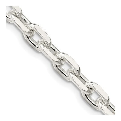 Sterling Silver 5.4mm Beveled Oval Cable Chain